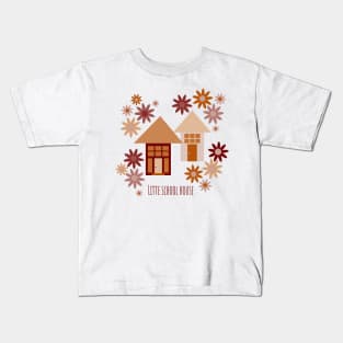 little autumn forest, cottages and pine trees Kids T-Shirt